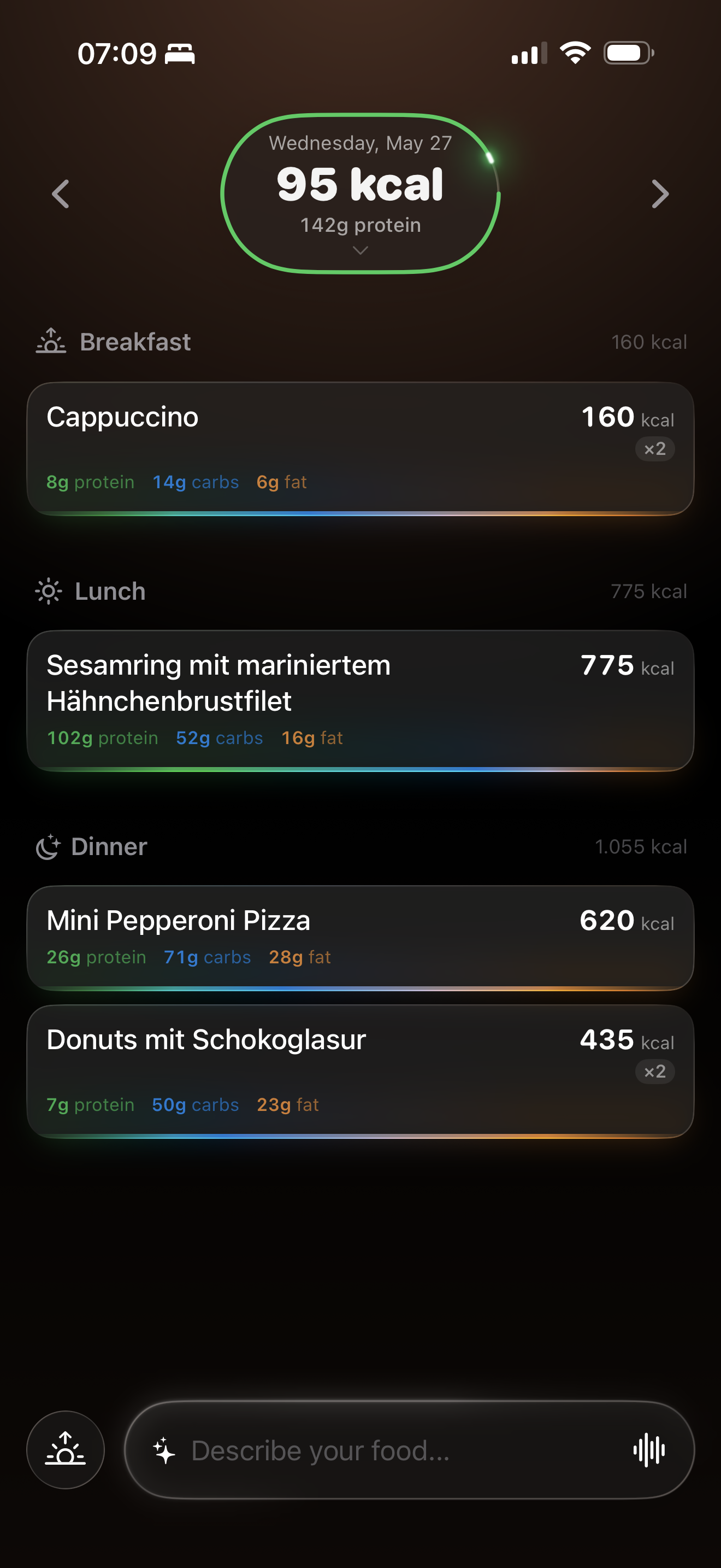 A full day of meals across breakfast, lunch and dinner